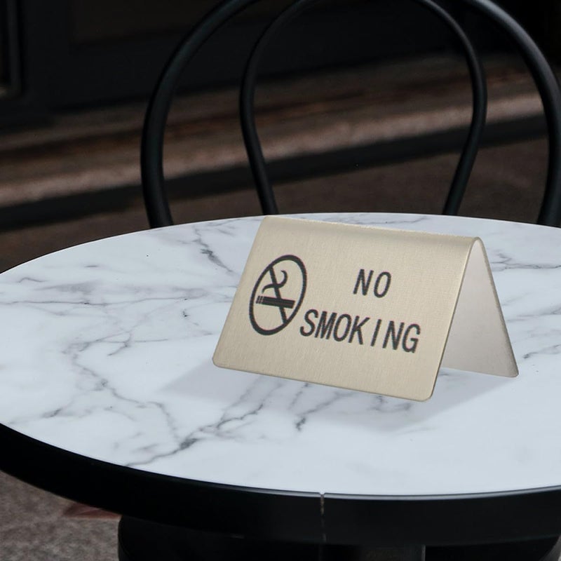 2Pcs Stainless Steel No Smoking Table Signs for Business Home Hotel Office - Image 5