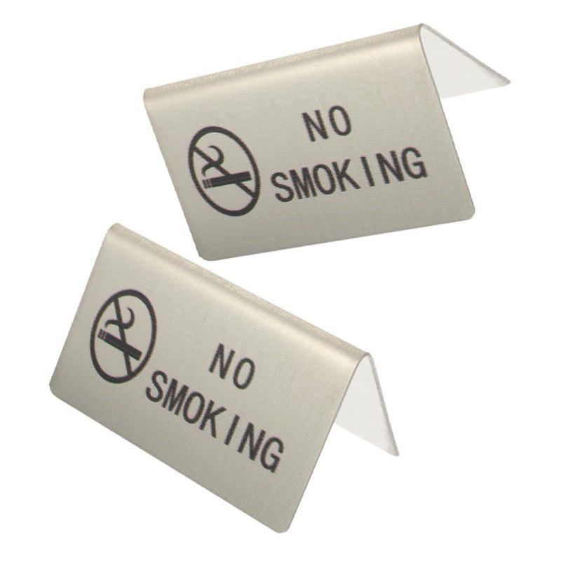 2Pcs Stainless Steel No Smoking Table Signs for Business Home Hotel Office - Image 2