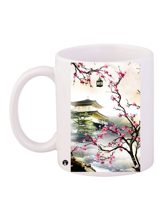 Printed Coffee Mug White/Green/Pink