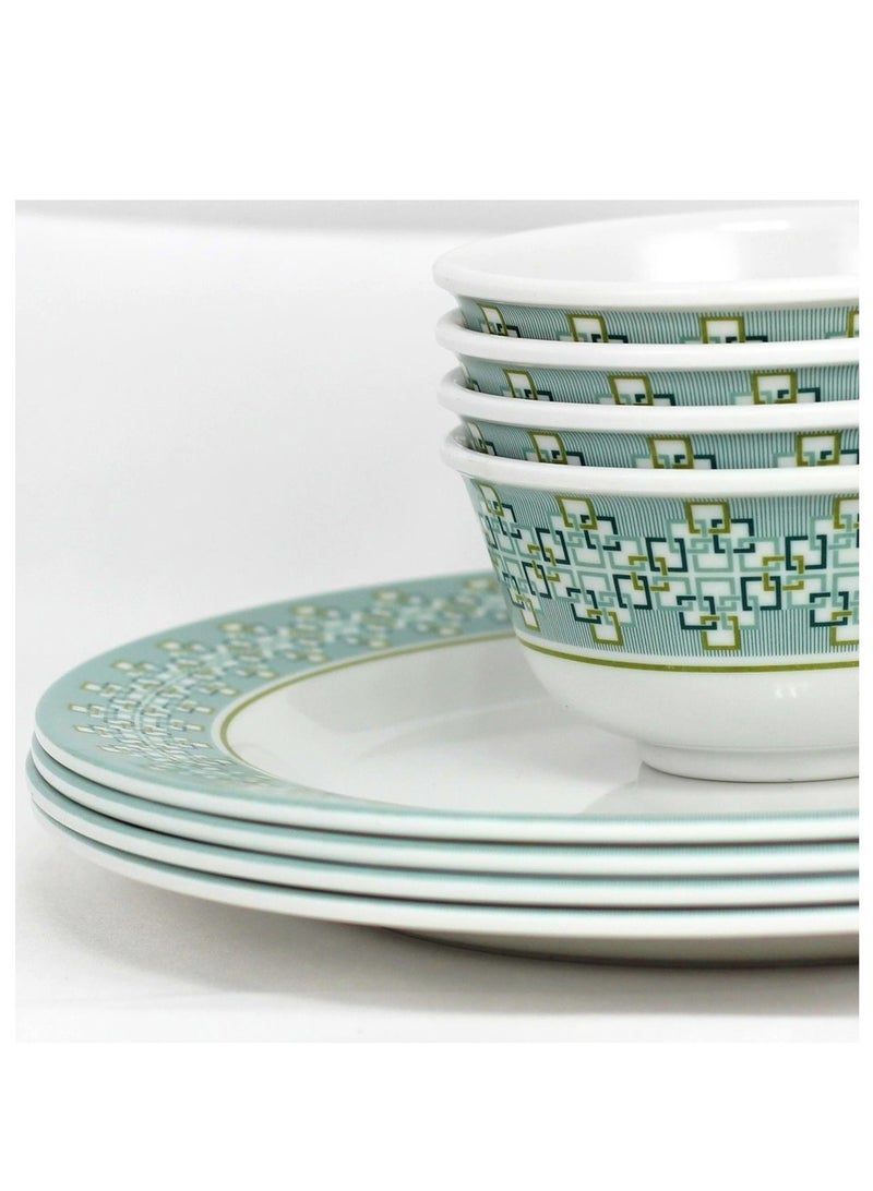 Melrich Melrich 38 Pcs Melamine Dinner Set Dinner Soup serving plates curry ladle rice ladle lid bowl water mug and Bowl Dishwasher and Freezer safe Durable and Strong - Image 3