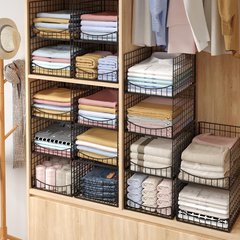 JKsmart 4-Tier Stackable Closet Organizerï¼ŒExtra Large Clothing Cupboard Organizer System Clothes Storage Shelf- Closet Wardrobe Storage Bins for Jeans, Pants, Sweaters,Purse,t-Shirt Organization - Image 5