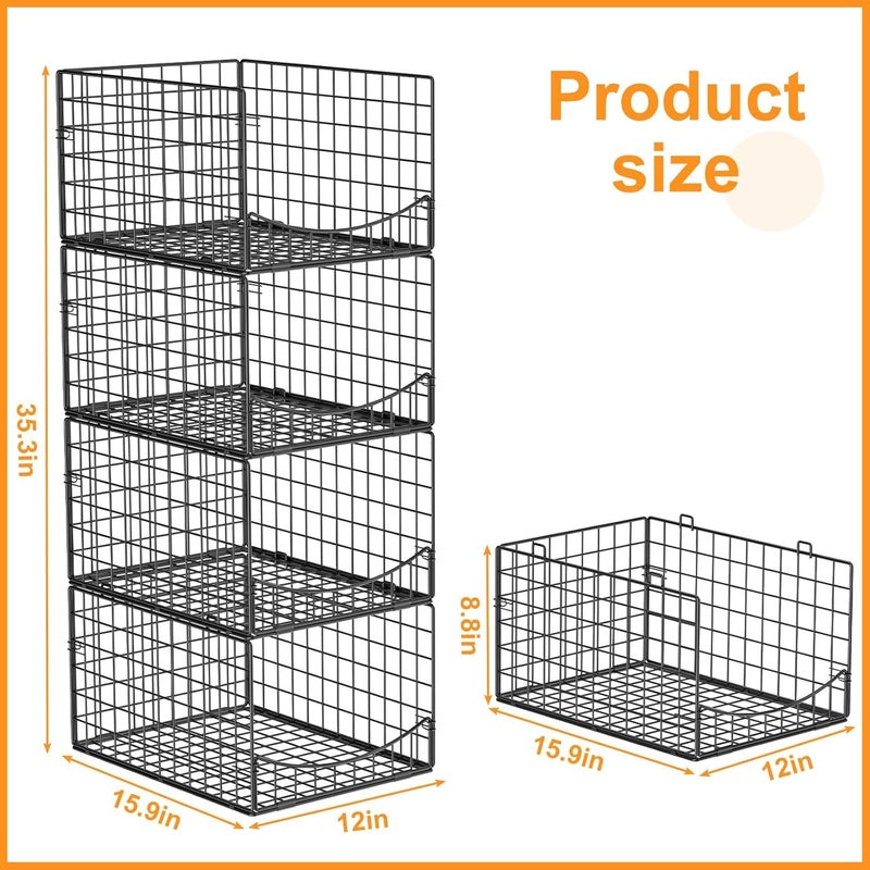 JKsmart 4-Tier Stackable Closet Organizerï¼ŒExtra Large Clothing Cupboard Organizer System Clothes Storage Shelf- Closet Wardrobe Storage Bins for Jeans, Pants, Sweaters,Purse,t-Shirt Organization - Image 3