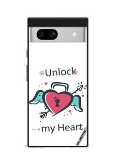 Protective Case Cover For Google Pixel 7a Unlock My Heart Design Multicolour