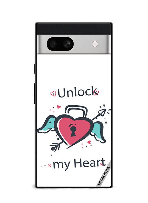 Protective Case Cover For Google Pixel 7a Unlock My Heart Design Multicolour
