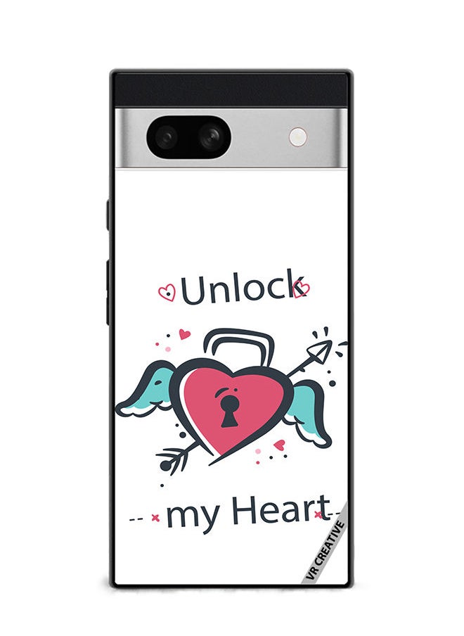 VR CREATIVE - Protective Case Cover For Google Pixel 7a Unlock My Heart Design Multicolour - Image 1