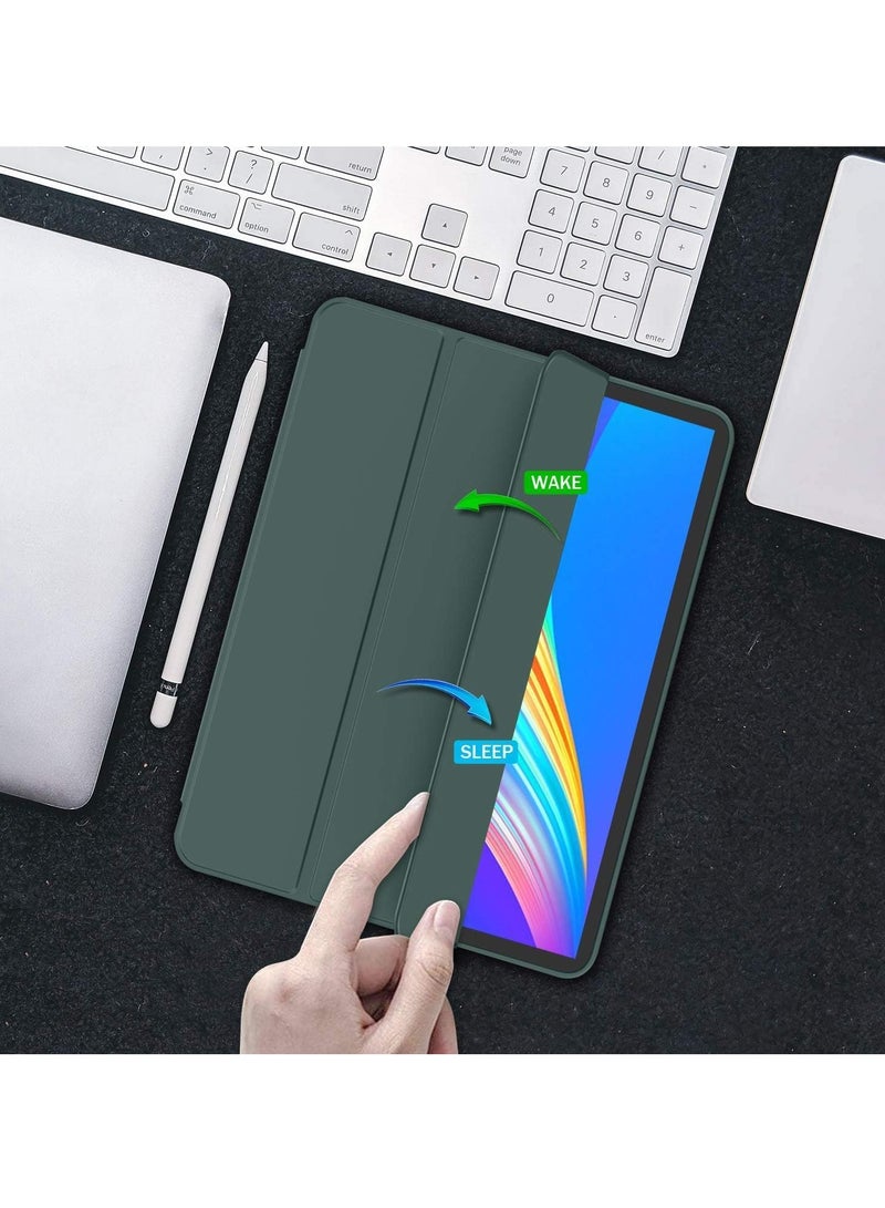 DUSALA iPad Pro 11 Inch Case M4 2024 (5th Generation) with Pencil Holder, [Support Pencil Pro and Pencil (USB-C)], Trifold Stand Smart Case with Soft TPU Back, Auto Wake/Sleep (Pine Green) - Image 5