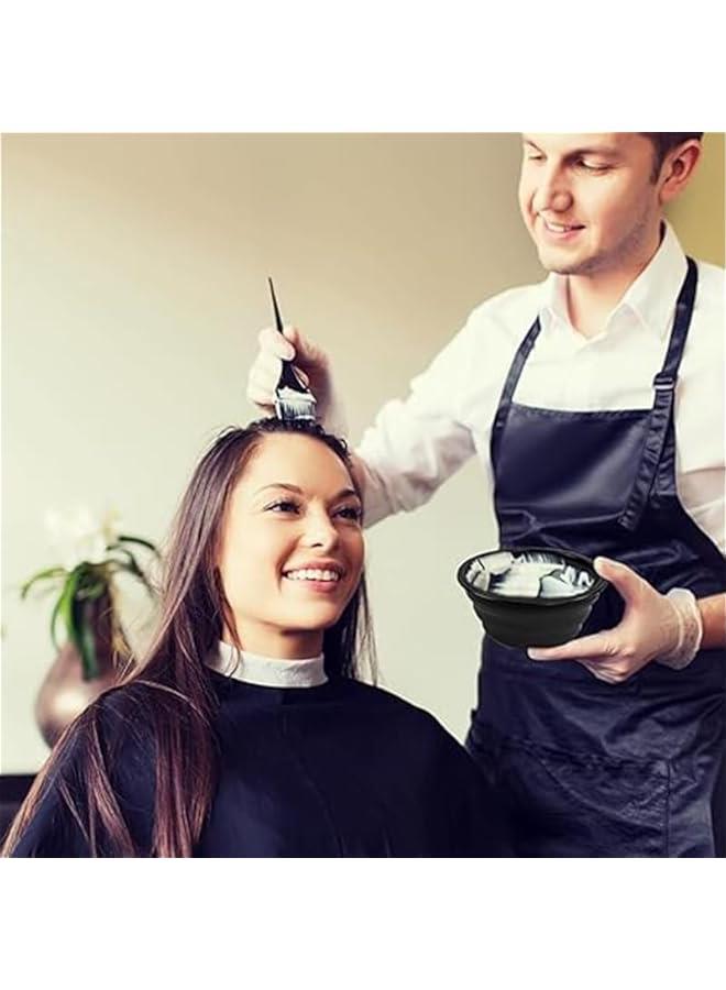 7Pcs Hair Dye Coloring Kit Foldable Hair Color Mixing Bowls Hair Agitator Hair Dye Brush Coloring Applicator Brushes Ear Cover Hairpin For Hair Dye Hair Bleaching Tools (Black） - Image 4