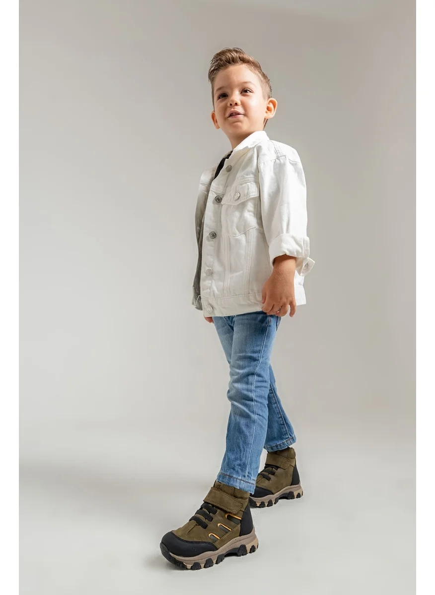 Mnpc Boy Khaki Genuine Leather Anatomical Trekking Boots