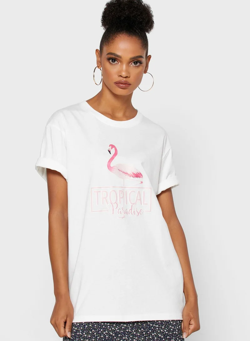 Ginger Oversized Slogan Printed T-Shirt