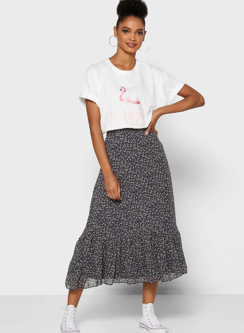 Ginger Oversized Slogan Printed T-Shirt