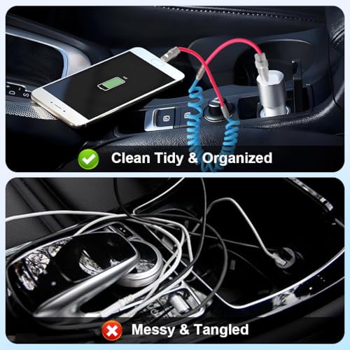 Verilux® PD 66W Type C Cable Fast Charging with Spring, 5.9Ft C Type Charger Cable with 480Mbps Data Transmission, No Tangle Retractable Type C Cable for iPhone 17/17 Plus/17 Pro/16/15, Galaxy S25/S24 - Image 4