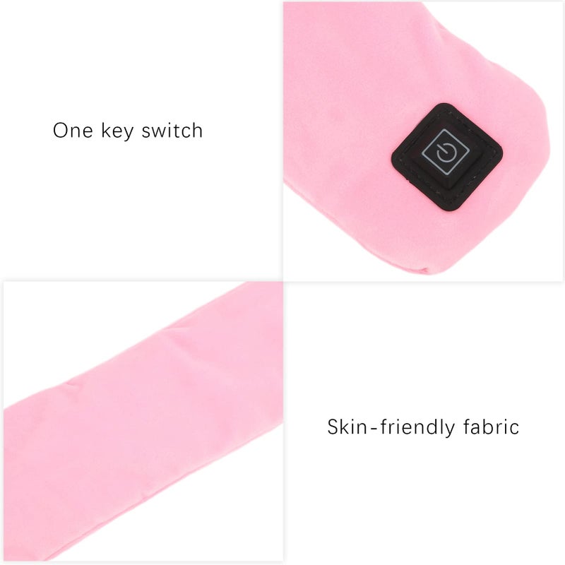 USB Electric Heating Scarf Fast Heat Far Infrared Adjustable Temperature Soft Flannel Pink - Image 3