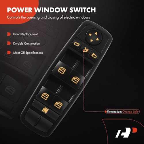 A-Premium Power Window Switch Replacement for Mercedes-Benz X164 W164 W251 GL320 GL350 GL450 GL550 ML320 ML350 ML450 ML550 R320 R350 Front Left - Image 3