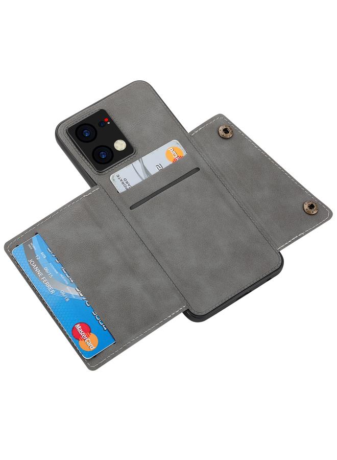 S-TOP Case For OPPO Reno7 4G Double Buckle Card Slots Magnetic Phone Case - Image 2