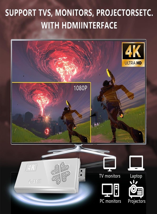 RWSEFK جهاز ألعاب فيديو ريترو لاسلكي مطور لعام 2026، يدعم دقة 4K HDMI، جهاز ألعاب فيديو ريترو، جهاز ألعاب تلفزيون سهل الاستخدام مع أكثر من 30000 لعبة، تحكم لاسلكي مزدوج بتردد 2.4 جيجا هرتز، 23 محاكي مدمج، بطاقة ذاكرة TF سعة 64 جيجابايت (إصدار احترافي). - Image 3