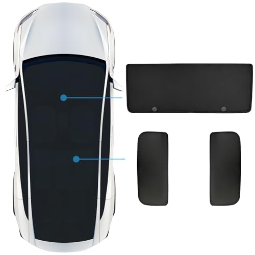 REEVAA غطاء سقف شمسية تسلا موديل X REEVAA 2025 المطور [بدون فجوات، بدون ترهل] ملحقات تسلا X لعزل الحرارة غطاء السقف الزجاجي لموديل X 2019-2025، أسود - Image 2