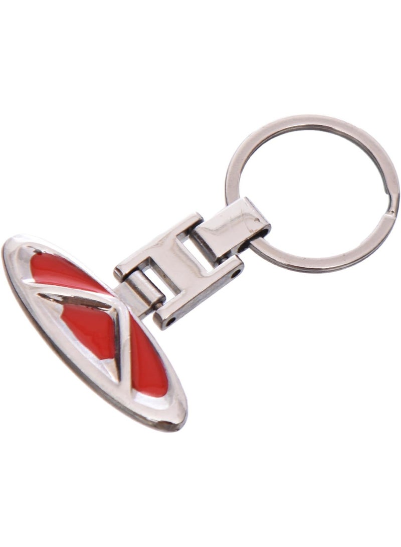 Red Cherry-Shaped Metal Medallion with Modern Design - Image 2