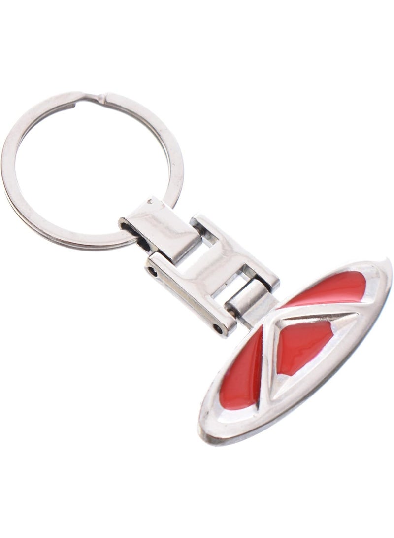 Red Cherry-Shaped Metal Medallion with Modern Design - Image 3