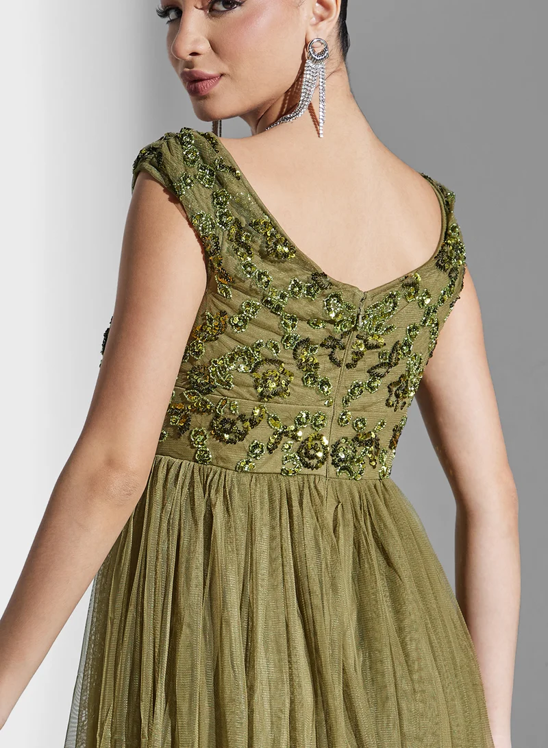 Maya Embellished Tulle Dress