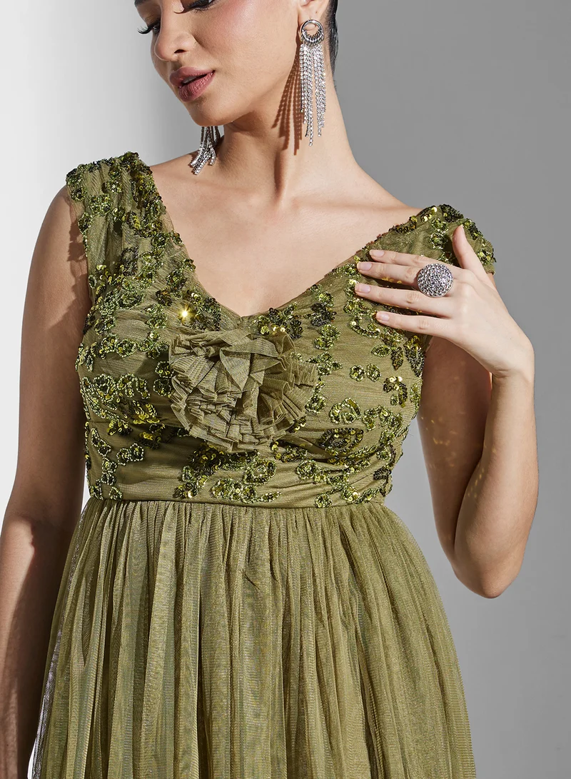 Maya Embellished Tulle Dress