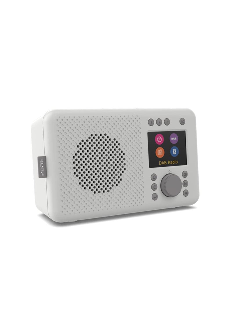 Pure Elan Connect portable DAB+ radio with Bluetooth 5.0 (DAB/DAB+ & FM radio, TFT colour display, 20 station memory, preset buttons, 3.5mm AUX jack, mains and battery powered) Stone Grey - Image 1