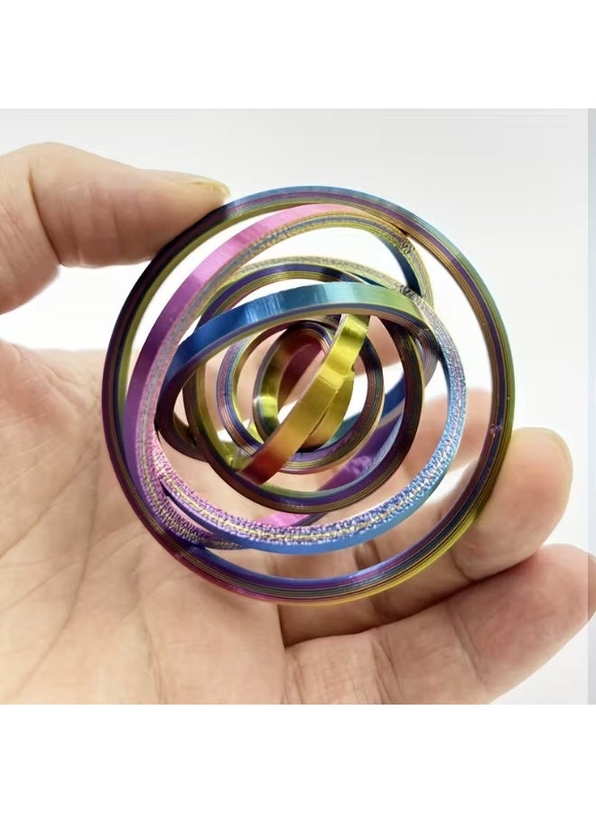 Goolsky Rotating Ring Physics Gyro, Simple and Fun Multi-Color Interactive Prop, Relaxing Finger Toy for Adults, Perfect Gift for New Year Parties, Fidget Spinner, Rotating Spinner, 3d Printed Fidget/toy, Fidget Sensory Toy - Image 1