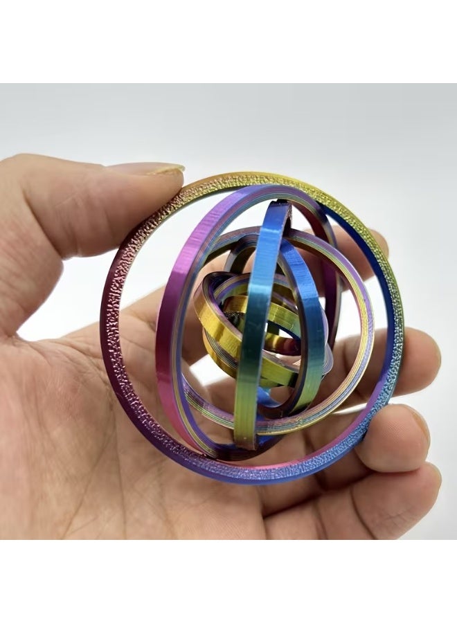 Goolsky Rotating Ring Physics Gyro, Simple and Fun Multi-Color Interactive Prop, Relaxing Finger Toy for Adults, Perfect Gift for New Year Parties, Fidget Spinner, Rotating Spinner, 3d Printed Fidget/toy, Fidget Sensory Toy - Image 4