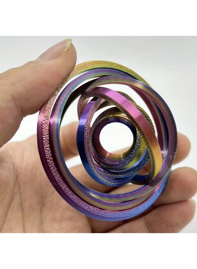 Goolsky Rotating Ring Physics Gyro, Simple and Fun Multi-Color Interactive Prop, Relaxing Finger Toy for Adults, Perfect Gift for New Year Parties, Fidget Spinner, Rotating Spinner, 3d Printed Fidget/toy, Fidget Sensory Toy - Image 2