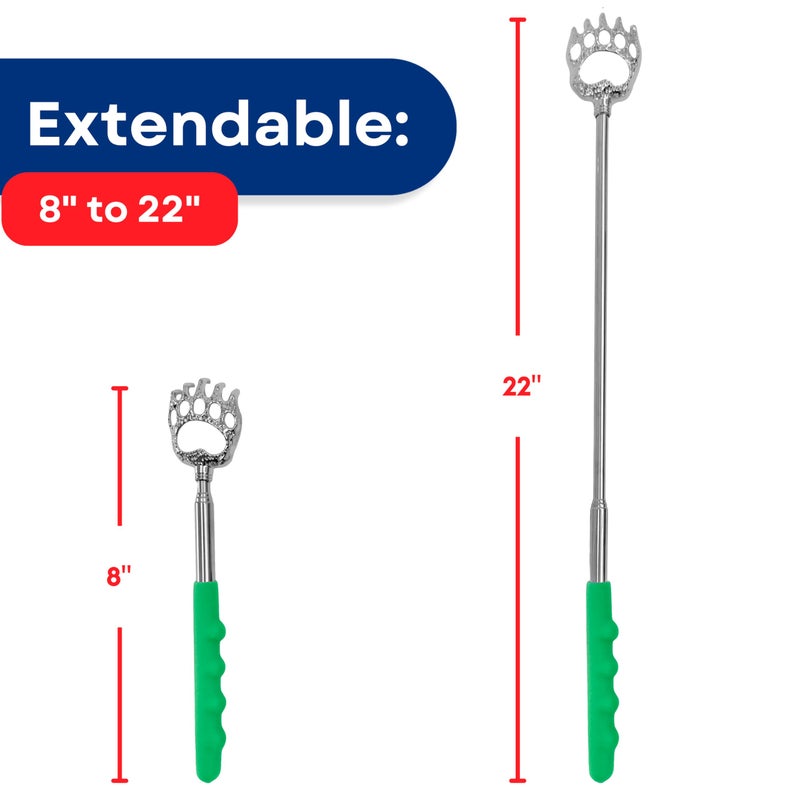 RMS 5 Pack Telescoping Back Scratcher - Extendable Telescope Back Scratchers - Bear Claw Metal Telescopic Backscratcher Eliminating Back Itching in Black, Blue, Green, Purple, Red Color - Image 2