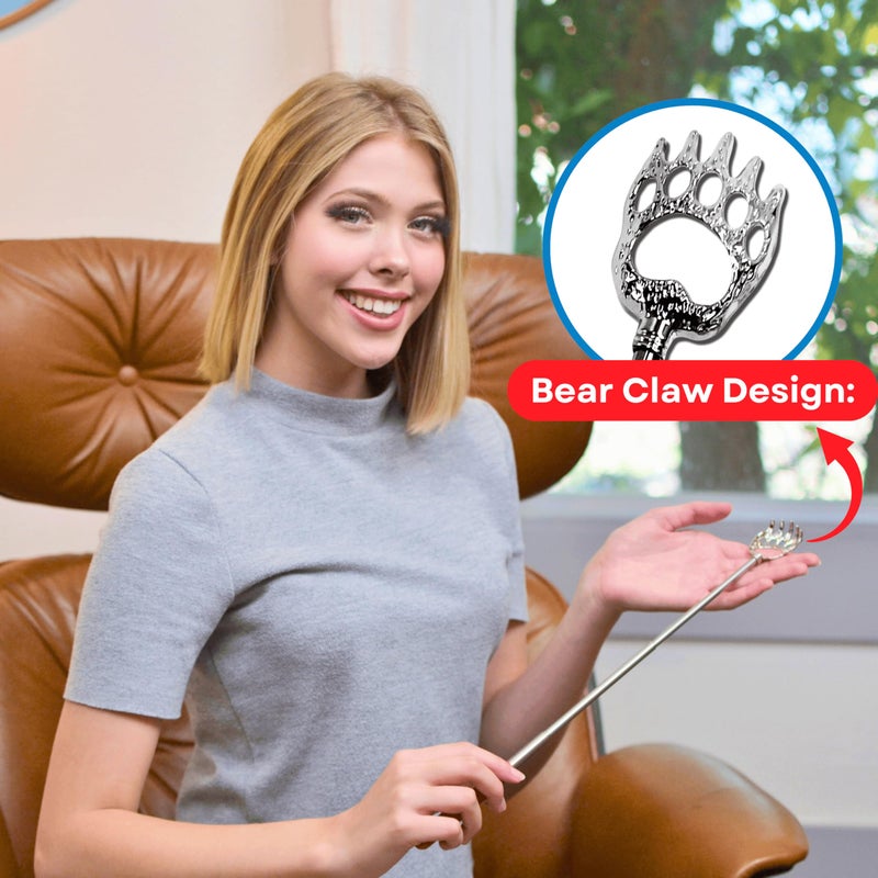 RMS 5 Pack Telescoping Back Scratcher - Extendable Telescope Back Scratchers - Bear Claw Metal Telescopic Backscratcher Eliminating Back Itching in Black, Blue, Green, Purple, Red Color - Image 3