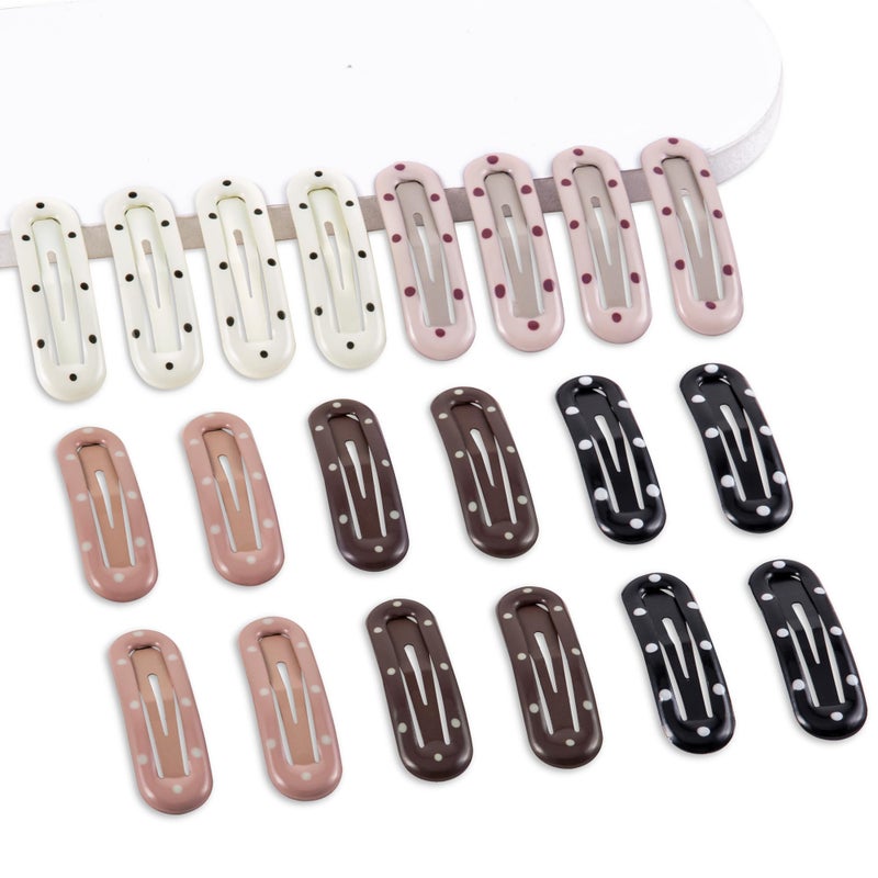 Cptots 20 PCS Small Rectangle Hair Barrettes For Women Non Slips Snap Clips For Thin Fine Hair,Bright Light Yellow Black Multiple Brown,1.97 x 0.55Inch - Image 1