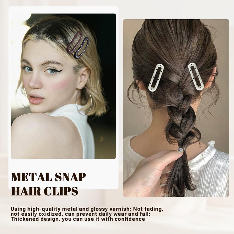 Cptots 20 PCS Small Rectangle Hair Barrettes For Women Non Slips Snap Clips For Thin Fine Hair,Bright Light Yellow Black Multiple Brown,1.97 x 0.55Inch - Image 5