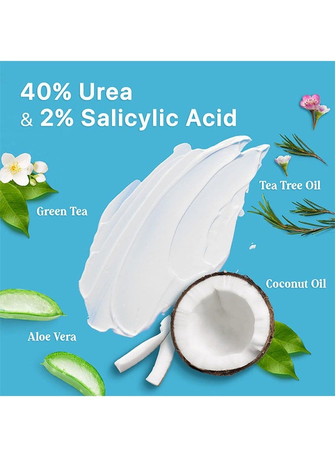 YURHERSU 40٪ كريم اليوريا + 2٪ حمض الساليسيليك ، علاج إصلاح القدمين المتشققين للقدمين والركبتين والمرفقين واليدين ، مرطب للبشرة لوشن اليوريا 50 جم - Image 2