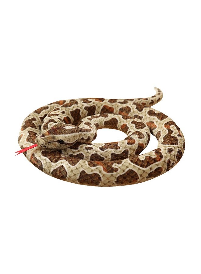 Clobeau Clobeau 78 Inch Brown Speckled Snake Plush Toy - Lifelike Snake Stuffed Animal, Soft Plush Stuffed Snakes for Kids, Cuddly Reptile Stuff Toy for Children (Brown) - Image 1