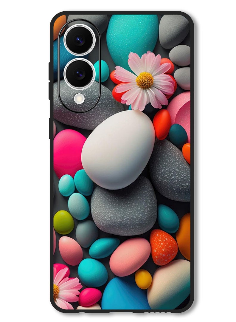 Theodor Case Compatible with Samsung Galaxy S25 Edge 6.7 Inch Protection Shockproof Bumper Cover Colourful Stones - Image 1