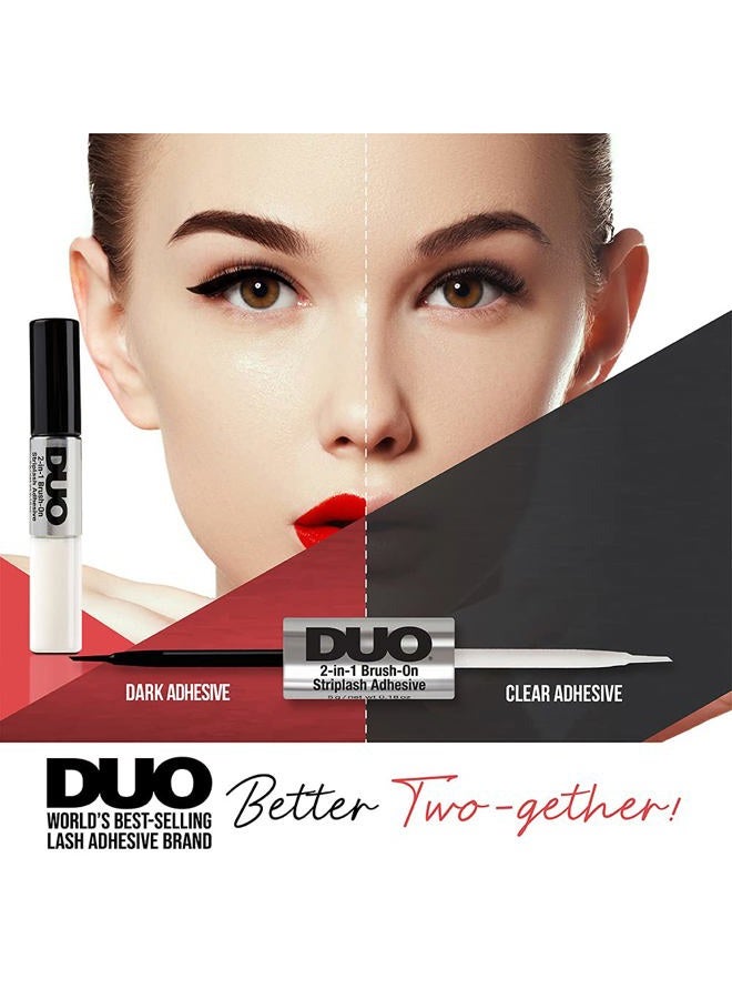 DUO 2-in-1 Brush On Clear & Dark Eyelash Glue – Dual-Ended False Lash Adhesive for Strip Lashes, Long Lasting Lash Glue, 0.18 oz, 1 Pack - Image 3