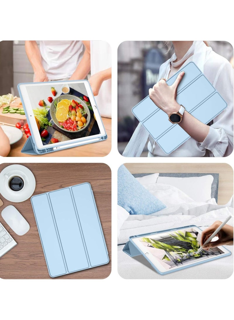 MIGOFAST iPad 9.7 Case 2018 2017 Model 6th 5th Generation Smart Cover with Pencil Holder and Soft Baby Skin Silicone Back and Full Body Protection Auto Wake Sleep Cover Sky Blue - Image 5