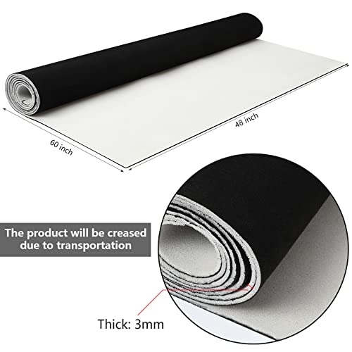Tatuo Black Suede Headliner Fabric with Foam Backing 48" Wx60 L Upholstery Black Interior Replacement Material for Car Suede Fabric Automotive Home Repair DIY Roof Replacement Tube Packaging - Image 2