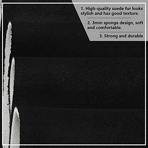 Tatuo Black Suede Headliner Fabric with Foam Backing 48" Wx60 L Upholstery Black Interior Replacement Material for Car Suede Fabric Automotive Home Repair DIY Roof Replacement Tube Packaging - Image 3
