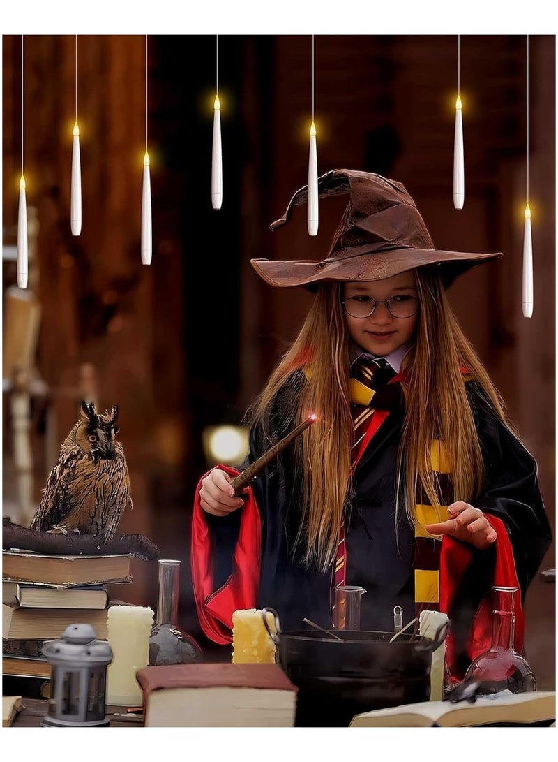 NIBEMINENT Flameless Taper 𝐅𝐥𝐨𝐚𝐭𝐢𝐧𝐠 𝐂𝐚𝐧𝐝𝐥𝐞𝐬，10/12/20 PCs Magic Hanging Candles with Magic Wand Remote，3D Wick LED Taper Candles Battery Operated for Wedding, Halloween, Birthday Party  - Image 3