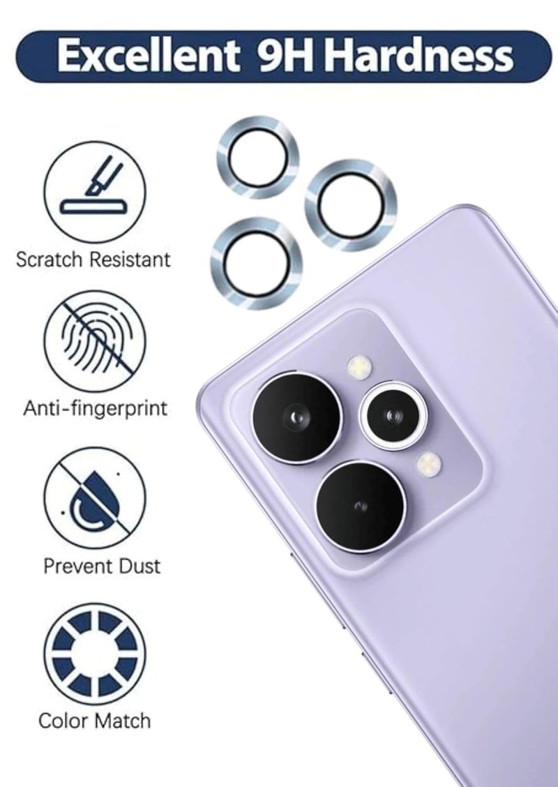 ZARALA Camera Lens Frame Glass Compatible with Realme 15 Pro 5G Tempered Glass Aluminum Alloy Frame Individual Camera Lens Protector Cover (15 Pro 5G, Blue) - Image 5
