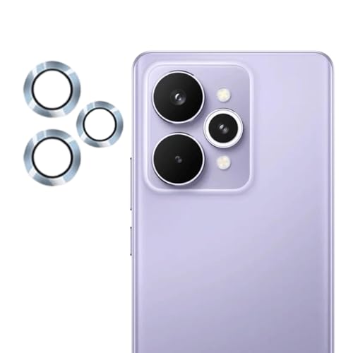 ZARALA Camera Lens Frame Glass Compatible with Realme 15 Pro 5G Tempered Glass Aluminum Alloy Frame Individual Camera Lens Protector Cover (15 Pro 5G, Blue) - Image 1