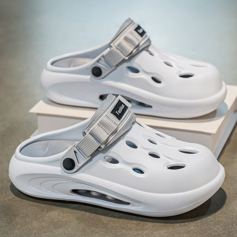 Croc Shoes Men'S Trendy Summer Outer Wear Thick-Soled Non-Slip Beach Sandals For Boys Large Size Toe-Cap Sports Slippers - Image 3
