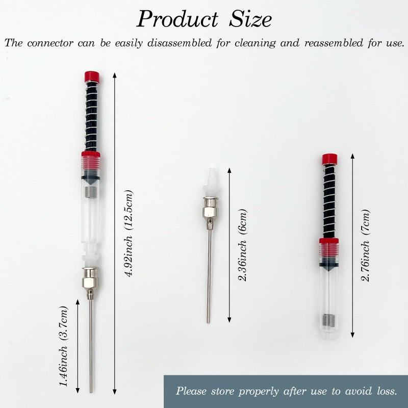 Ceemiaa 5-Pack Fountain Pen Ink Syringe Fillers â€“ Spring Converter with Removable Blunt Needle Tip for 3.4mm Fountain Pen Converters - Image 3