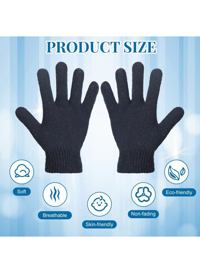 Twistover 150 Pairs Warm Winter Gloves Bulk Knit Gloves Adult Stretch Gloves for Women Men's Cold Weather Gloves Unisex (Navy Blue) - Image 3