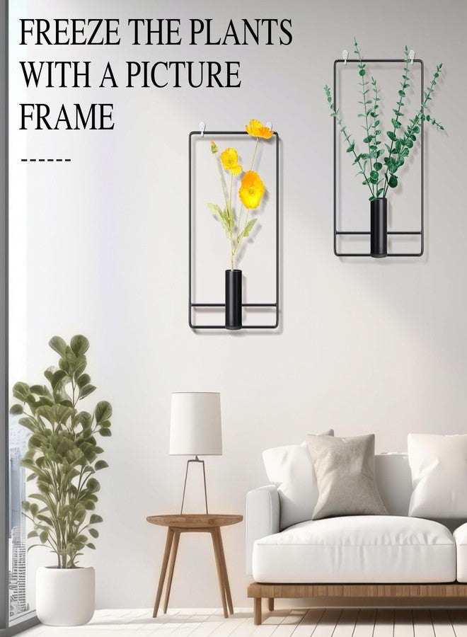 روموا حامل نباتات معدني جداري من قطعتين من روموا، أسود اللون، مع 6 خطافات تعليق غير مرئية، مناسب للاستخدام الداخلي والخارجي، في المنزل والمكتب والحديقة. - Image 4