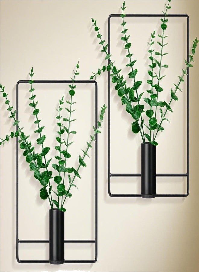 روموا حامل نباتات معدني جداري من قطعتين من روموا، أسود اللون، مع 6 خطافات تعليق غير مرئية، مناسب للاستخدام الداخلي والخارجي، في المنزل والمكتب والحديقة. - Image 1