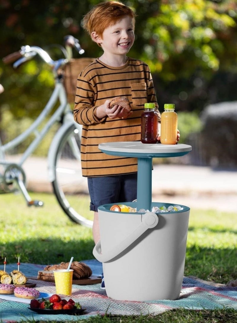 Keter Cooler GoBar White 2-in-1 Picnic Beverage Cooler & Weather-Resistant Serving Table – Double-Wall Outdoor Drink Cooler With Convertible Table - Image 5