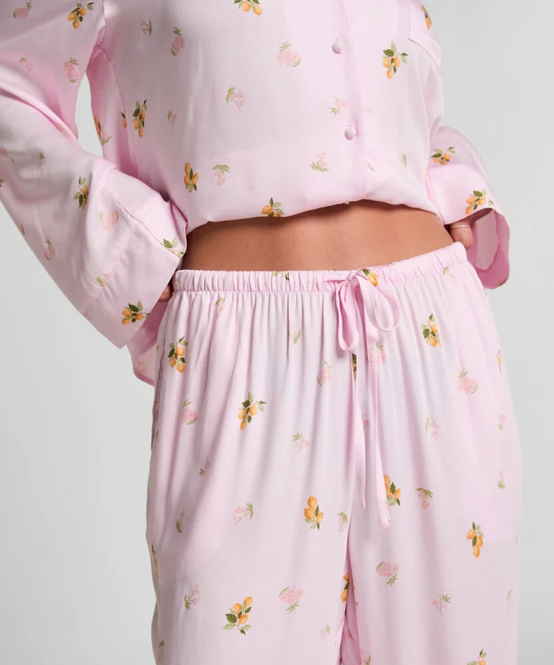 هانك مولر Printed satin high waist nightwear pants