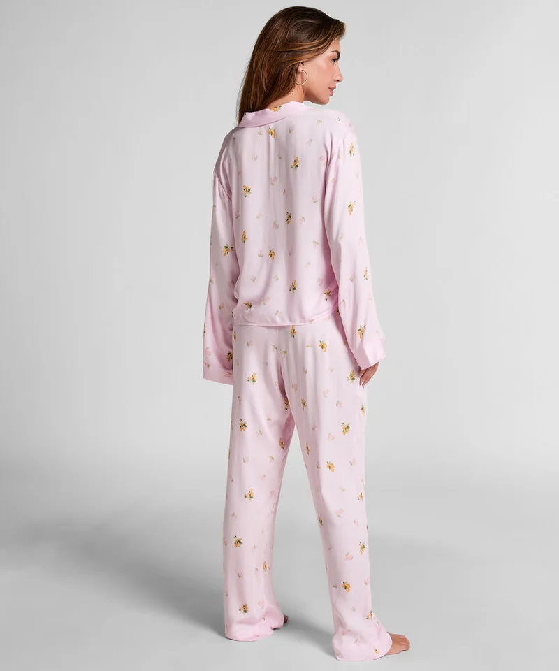 هانك مولر Printed satin high waist nightwear pants